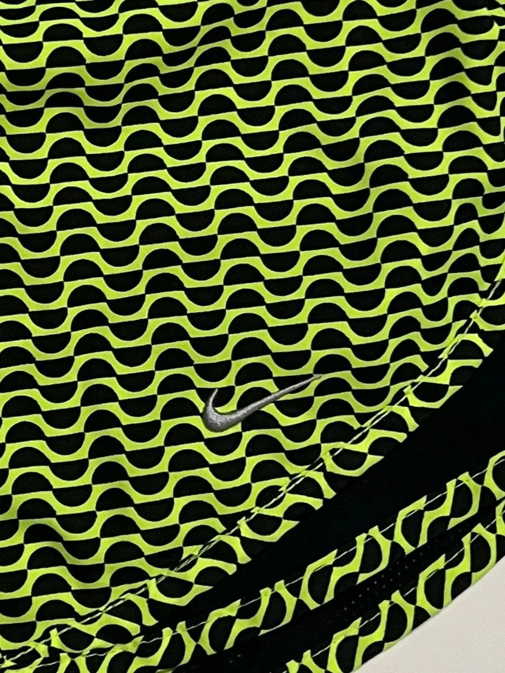 Nike Women's Tempo Running Shorts In Neon Yellow & Black Size Large